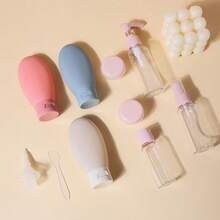 11pcs Travel Cosmetic Dispenser Bottle Set, Toiletries Travel Bottle Set, Suitable For Shampoo, Conditioner, Body Lotion, Shower Gel Dispenser Bottles, Travel Essentials - Multicolor - View 2