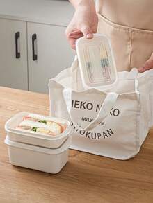 3/4/5/6/8pcs Airtight Food Storage Box, Meal Prep Containers - Reusable Lunch Box For Fridge, Home, Kitchen, School, Work And Travel. Food Container, Snack Container, Adult Portion Control Lunch Box, Lunch Bento Box, Fruit Serving Tray. - White - View 8