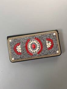 Best-Selling Bohemian Style Card Holder With Money Tree, Eye, Peacock, Leaf Patterns, Large Capacity Multi-Function Card Storage Bag, Creative Gift Choice For Best Friends And Yourself - Multicolor - View 3