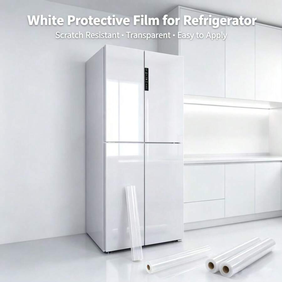 1 Roll Self-Adhesive Scratch-Resistant Protective Film For Refrigerator, Single/Double Door Freezer, Kitchen Cabinets, Air Conditioner, Washing Machine, Waterproof Oil-Proof Color Change Renovation Film