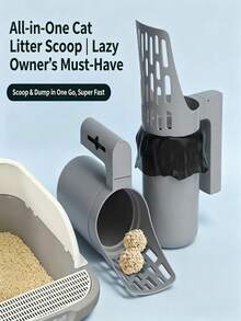 New Filtered Cat Litter Scoop, Easy Cat Waste Cleaning Trash Can, Poop Storage Box, Cat And Dog Waste Cleaning Supplies - Multicolor - View 4