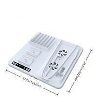 iplay 多功能冷卻充電收納底座，適用於 PlayStation 5 Slim 主機，可收納控制器/耳機/遊戲光碟，支援控制器充電、遊戲光碟收納、VR 耳機掛架一體式收納遊戲配件 - 查看 5