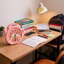 Unisex Practical Style For Bedroom And Office Desk Clock - Pink - View 4
