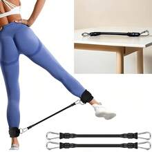 Fitness Cable Machine Attachments Kit, Tricep Rope, Exercise Handles, Ankle Cuffs, Door Anchor, Carabiner Clips For Gym Training - A - View 3