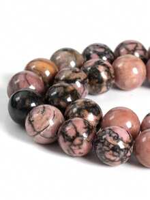 1 Untai Manik-Manik Rhodochrosite Alami Cocok untuk Membuat Gelang, Kalung, dan Anting-Anting DIY, Aksesoris Perhiasan 4/6/8/10mm - MultiWarna - View 2