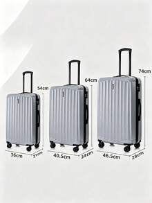 3 Pieces ABS Luggage Set, Silent Universal Wheels, Waterproof & Wear Resistant, Ideal For Business, Long Travel & Students - Multicolor - View 10