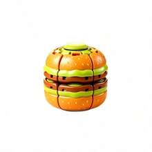1pc Hamburger Shaped Finger Spinner Creative Press Rotating Spinner Ball Stress Relief Toy, Finger Spinner Puzzle Desktop Ornament, Suitable For Office Life Interaction - Multicolor - View 3