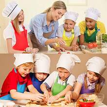 Apron Kitchen Baking Chef School Activity Waist Apron Chef Hat Apron Set - Multicolor - View 2