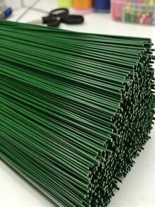 Green Flower Stem Wire, Waterproof DIY Flower Making Accessories. Suitable For Handmade Crafts, Floral Arrangements, Wedding Bouquets, Flower Garlands, Handmade Projects, Home Decoration, Wedding Decoration, Handmade Bouquets - Green - View 2