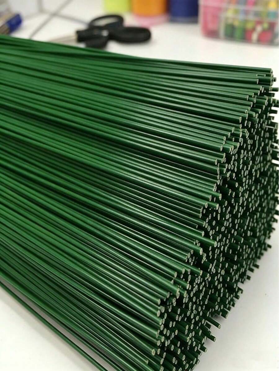 Green Flower Stem Wire, Waterproof DIY Flower Making Accessories. Suitable For Handmade Crafts, Floral Arrangements, Wedding Bouquets, Flower Garlands, Handmade Projects, Home Decoration, Wedding Decoration, Handmade Bouquets