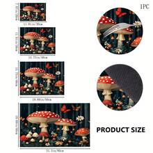 1pc Colorful Mushroom Kitchen Countertop Mat, Black Floral Pattern Diatomaceous Earth Absorbent Drainage Mat, Non-Slip Coffee Machine Mat And Dish Drying Mat - Multicolor - View 7