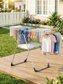 Foldable Stainless Steel Clothes Drying Rack, Space Saving Large Capacity Multi-Layer Laundry Airer, Collapsible Garment Dryer For Laundry Room Bedroom Balcony, Household Drying Stand For Clothes Towels Socks - View 9
