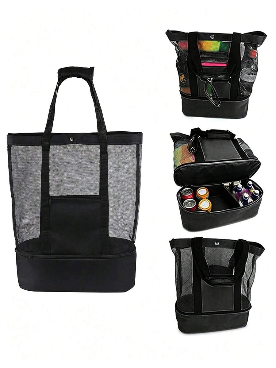 Portable Large Capacity Waterproof Insulated Cooler Tote Bag,Suitable For Beach,Picnics,Camping,Travel,School&Various Occasions,Classic Casual Style
