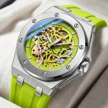 Orologio da uomo meccanico automatico di marca ONOLA, orologio sportivo impermeabile 30M, orologio da polso di lusso con quadrante cavo e luminoso - Tagli Unica - Visualizzare 7