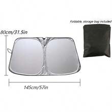 Premium Silver Car Sunshade - Front Windshield Heat Insulation & UV Protection, Retractable Design For Easy Storage - Fits All Car Models - Perfect For Summer And Hot Weather - Ideal Gift For Car Owners - A - View 13