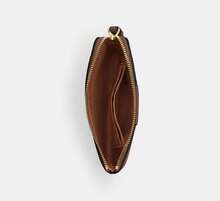 Coach Women's Diagonal Zipper Wristlet Wallet, Striped Logo Canvas Clutch Handbag - Brown - View 5