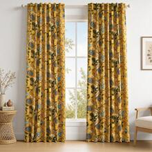 Topfinel 2 Panels Floral Curtains  Blackout Elegant Vintage Farmhouse Country Hummingbird Patterned Curtains For Dining Living Room Bedroom - 芥末黃 - 查看 12