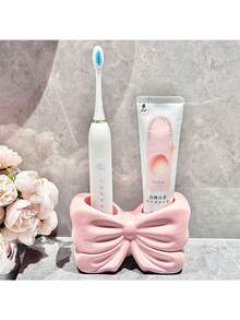 1pc Girly Bowknot Toothbrush Holder Creative Bathroom Sink Electric Toothbrush Toothpaste Storage Rack - Multicolor - View 3