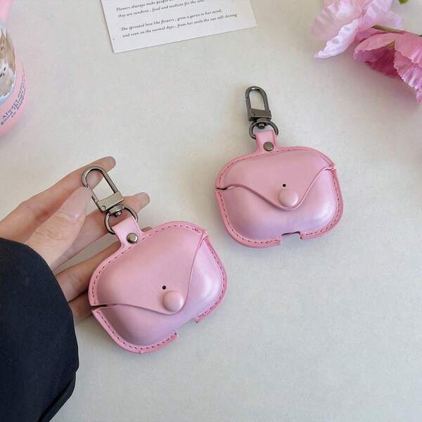 Casing Earphone Kulit Pink Premium, Pelindung Bergaya Amplop dengan Pengait Logam, Kompatibel dengan Air2/3/Pro/Pro3, Gaya Modis