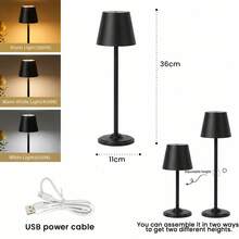 Wireless Touch Sensor LED Desk Lamp With USB Charging Port, Touch Switch - Sensitive Finger Sensing, 3-Color Light Modes, Multiple Brightness, Portable Night Light, Detachable - 2 Heights, Suitable For Home, Office, Outdoor And Restaurant - Modern Design - 檯燈 - 查看 10