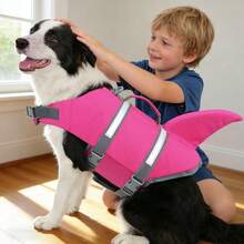 Metglad Pet Swimsuit Life Jacket With Reflective Strip - Adjustable High Visibility Vest, High Buoyancy Tear-Resistant Dog Swimsuit, Suitable For Small, Medium And Large Dogs - Hot Pink - View 3