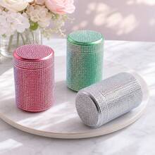 Cabin puff 1pc Fully Rhinestone Sparkling Portable Ashtray, Creates Exquisite High-End Home Atmosphere, Suitable For Outdoor Use, Strong Artistic Design, Multiple Colors Available - One Size Fits All - View 6