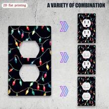 1pc [2D Flat Printing] Lightbulb Design Decorative Wall Plate Light Switch Cover, Easy To Install Faceplate Home Kitchen Must-Haves With Distinctive Art Panel Design - Single Toggle 11cm*7.5cm - View 7