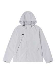 Under Armour Men's Sports Jacket, Woven Hooded Outdoor Casual Jacket 23600401-009 - Light Gray - View 1