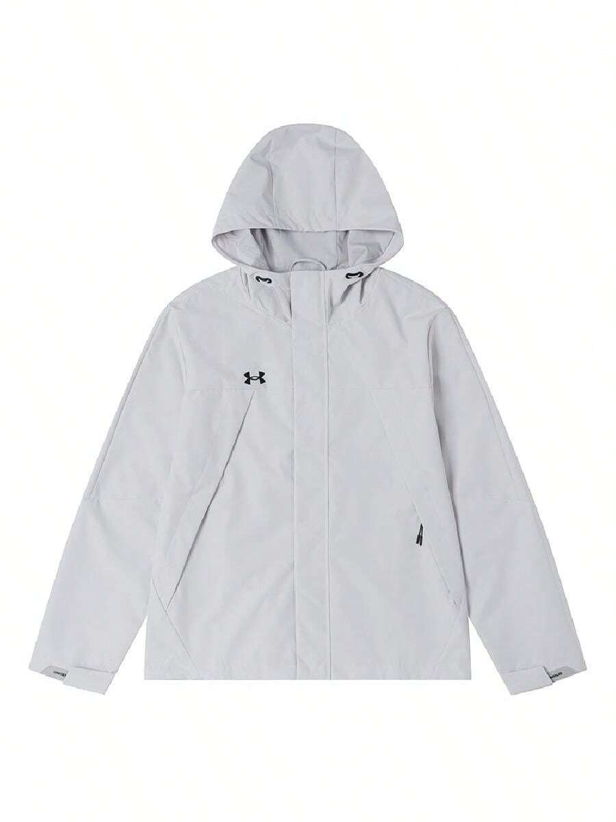 Under Armour Men's Sports Jacket, Woven Hooded Outdoor Casual Jacket 23600401-009 - Light Gray - View 1