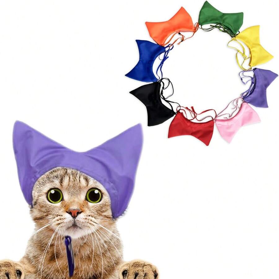 Cat & Dog Waterproof Bath Cap, Cat Swimming Ear Protection Waterproof Head Cover, Bath Head Cover Prevents Water From Entering Ears - Multicolor - View 1