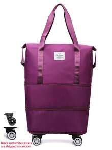 1 buah Tas Penyimpanan Perjalanan Lipat Kapasitas Besar, Bahan Nilon Tahan Lama, Hitam, Multifungsi Portabel, Dengan Roda, Cocok Untuk Perjalanan Luar Ruangan, Memenuhi Persyaratan Bagasi Atas Pesawat - A - View 12
