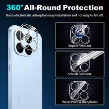 2pcs Tempered Glass Screen Protector + 2pcs Lens Protector Compatible With Xiaomi 17T/ 17T Pro 9H Anti-Fingerprint Anti-Shatter Bubble-Free Screen Protector - Clear - View 5