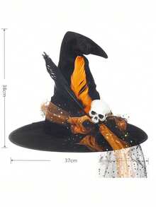 1PC Tassel Halloween Hat, Witch Hat, Witch Hat Decorations, Prom, Costume, Photo Shoot, Dress-Up - View 8