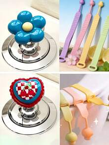 Bouton de chasse d'eau élégant - Ongle, Plusieurs styles disponibles, Convient pour la décoration de la salle de bain, Releveur de siège de toilette, Releveur de couvercle, Poignée de siège de toilette en silicone pour la maison, Pas de mains , Poignée de toilette en silicone mignonne, Convient pour la maison, les voyages, Beau et élégant, Essentiel quotidien, Essentiel pour les ongles longs, Saison de la rentrée scolaire - A - Voir 7