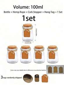25pcs/5sets Clear Glass Bottles With Cork Stopper Design, Suitable For Weddings, Holiday Celebrations, Party Favors, Indoor/Outdoor Home Decor, DIY Candles, Candle Holders, Gift Boxes, Themed Parties - Multicolor - View 4