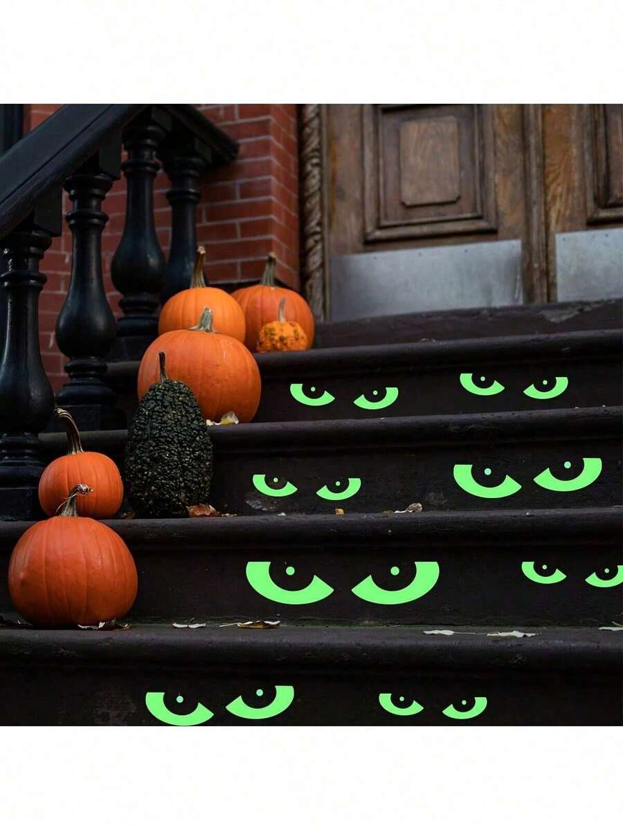 8 Pairs Halloween Glowing Eyeball Decorations, Upgraded Glowing Indoor/Outdoor Halloween Decor Eyeballs - Multicolor - View 1