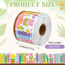 32.8ft Wildflower Bulletin Board Border Stickers, Floral Self-Adhesive Wall Decals, Suitable For Classroom, Library, Office Chalkboard, Back To School Decoration DIY Party Decor - One Size Fits All - View 2