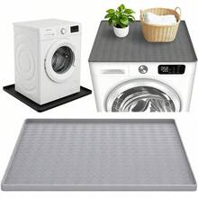 23,6"X23,6" Silikon-Abtropfschale mit rutschfester Kante, auslaufsichere Schale für Waschmaschine, Kühlschrank, Wasserspender, unter der Spüle, Hausrenovierung und Küche, rutschfeste wasserdichte Wasch- und Trocken-integrierte Abdeckung, rutschfeste wasserdichte Bodenmatte für Waschmaschine und Trockner - Verschiedenfarbig - Übersicht 1