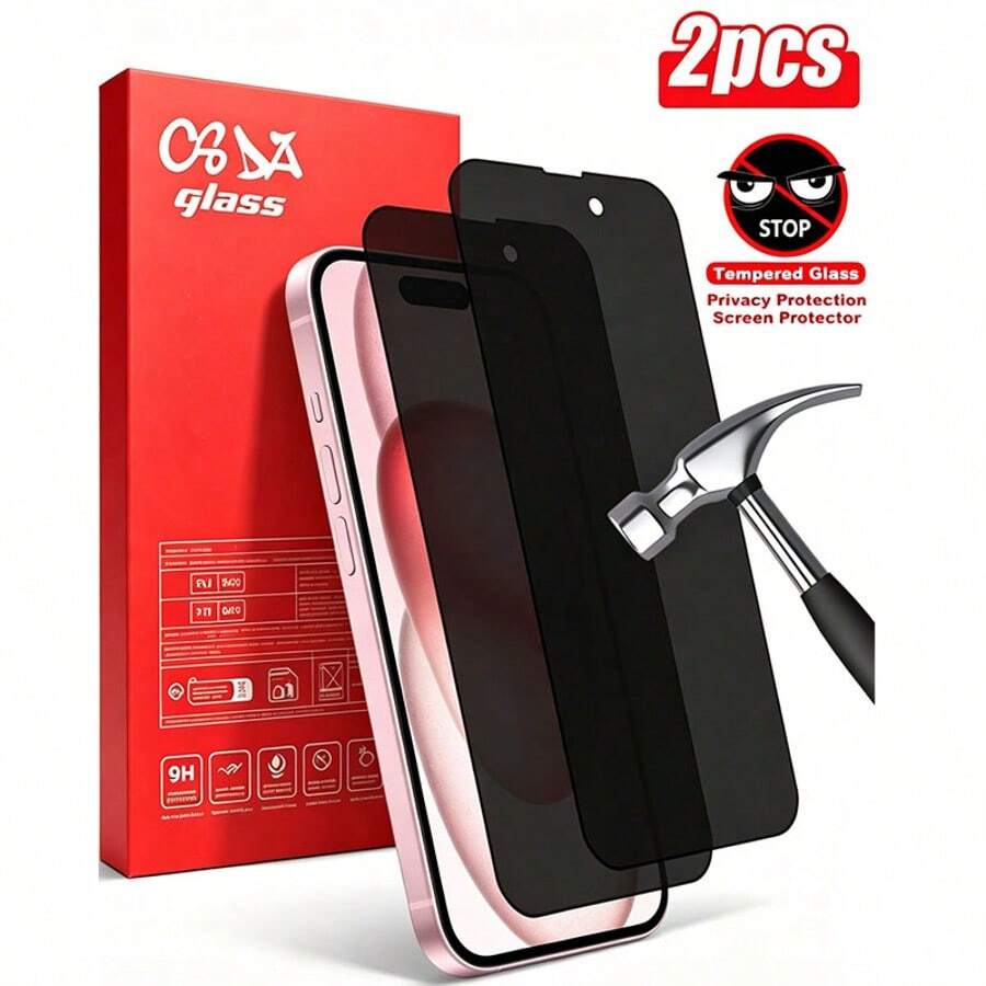 Set 2 Buah - Kompatibel dengan Pelindung Layar Kaca Tempered untuk iPhone 17 Pro Max, Bingkai Hitam dengan Cetakan Layar, Kekerasan 9H, Desain Bebas Gelembung, Mudah Dipasang, Kompatibel dengan iPhone 17 Pro Max/17 Air/17 Pro/16 Pro Max/16 Pro, Kompatibel dengan A03 A05, Dapat Digunakan dengan Casing Ponsel, dan Merupakan Aksesori Wajib untuk Pelindung Layar Sehari-hari. [Versi Internasional Bukan Versi Lokal]