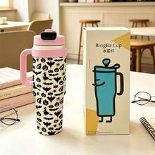1PC 1000ML Halloween Bat Pumpkin, Creative Bat, Bat Pattern Stainless Steel Insulated Cup, Dual-Use Coffee Cup, Portable Straw Cup, Stylish , Suitable For Office/Home, Gift For Family/Friends, For Coffee/Milk/Tea - Multicolor - View 7