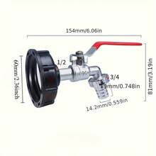 1 Set Durable IBC Tank Faucet Adapter S60*6 Coarse Thread To 1/2'' Connector Replacement Valve Garden Home Water Tap Accessory - A - View 8