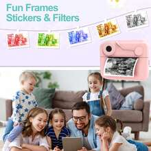 Photo Paper Included Camera Kids Instant Print Camera Fun Creative Set With Included Paper Rolls Color Pens Capture Fun In An Instant Portable 1080P HD Video Photo 2.4-Inch Screen Digital Camera Toy Toy Camera With Free Photo Paper - XX-multicolor - View 11
