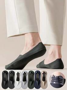 1/5/7/10/14 Pairs Men's Invisible Socks, Multi-Color Spring/Summer Thin Breathable Non-Slip Low-Cut Business No-Show Socks - Multicolor - View 2