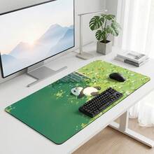 Alfombrilla de ratón para juegos grande y extendida con estampado de panda lindo, base de goma antideslizante, superficie de deslizamiento suave, tapete de escritorio multifuncional para computadora, oficina, hogar y estudio, decoración de escritorio abstracta y dulce - A - Ver 9