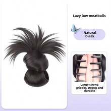 Clip-On Feathered Bun Wig Claw Clip Messy Buns Hair Piece Suitable For Women Daily Wea - 1PC - View 11