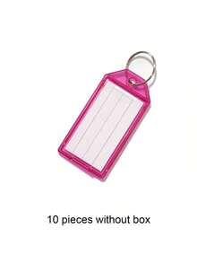 Plastic Keychains, 20 Pieces Per Box Or 10 Pieces Per Pack, Equipped With Storage Boxes, Key Rings And Label Windows, Available In 5 Colors. - Multicolor - View 14