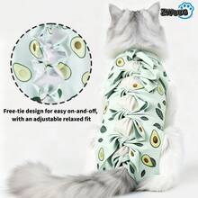 1pc Pet Anti-Licking Clothing, Lightweight & Breathable, Spring/Summer/All-Season, Tie-Up Design Comfortable, No Tightness On Four Legs, Protective Pet Outfit For Cats/Small Dogs - Multicolor - View 5