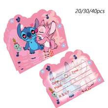 20/30/40pcs Stitch Birthday Invitation Cards, Stitch Party Decorations, Stitch Party Supples,Stitch Invitation Cards - Cartoon - View 2