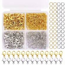 WGRXIRANYKM 300Pcs/Box Jewelry Making Kit Lobster Clasps & Jump Rings With Storage Box For DIY Chain Necklace Bracelet Supplies Connect - Multicolor - View 7
