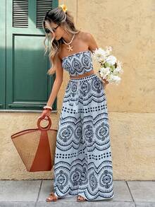 Women Two-Piece Outfits - 藍色2 - 查看 1